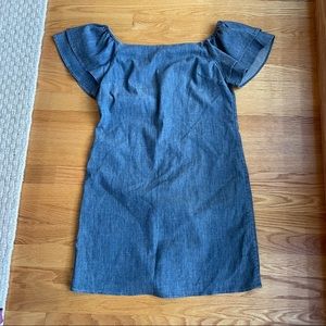 Alice and Olivia Denim Off-The-Shoulder Dress